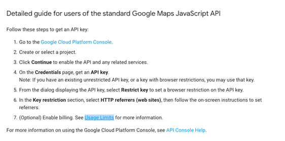 Google Maps API Request Quota - Project Immerse