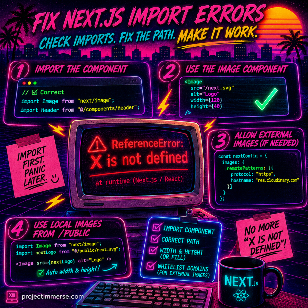 How to fix X is not defined and import errors in Next.js