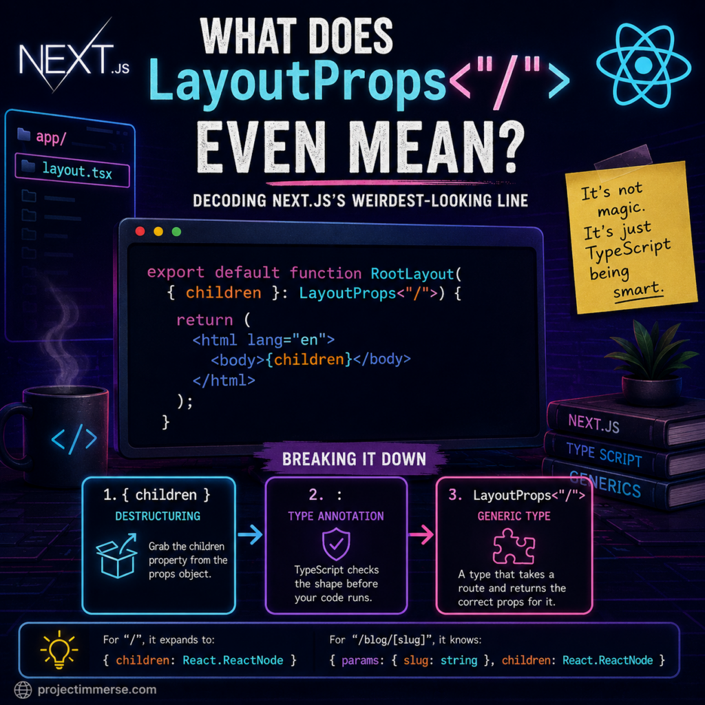 What Does LayoutProps<"/"> Even Mean? Decoding Next.js’s Weirdest-Looking Line
